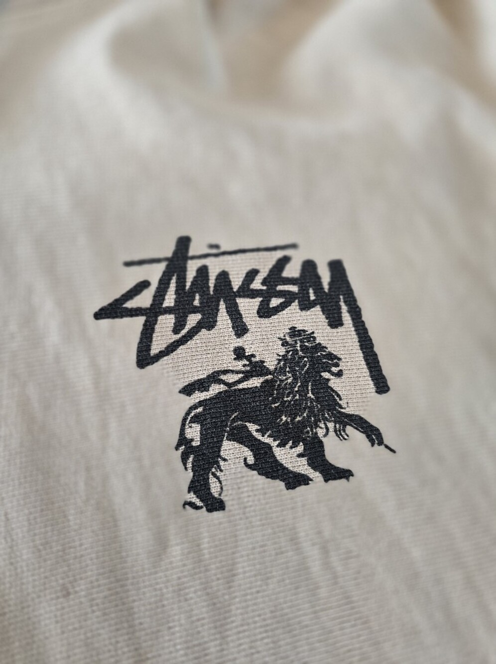 Stussy Men's Beige Logo Hoodie - Size Large - Picture 2 of 7